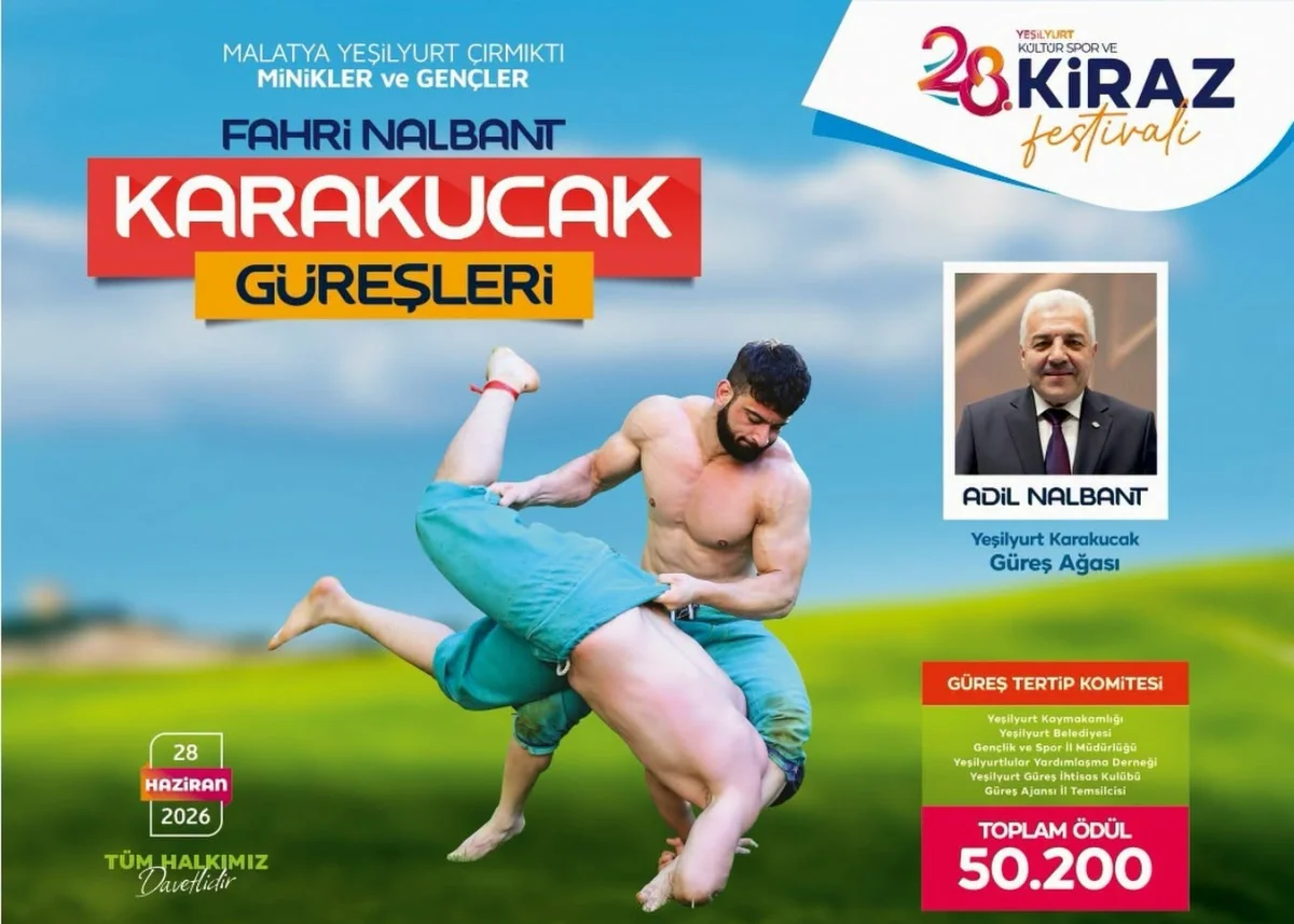 Yeşilyurt 28. Kiraz Festivali Başlıyor: Ata Sporu Karakucak Güreşleri Er Meydanında!