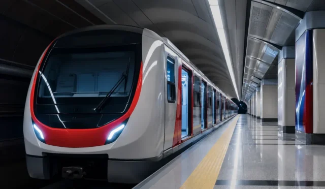 İstanbul Havalimanı metro hattında yoğun yolcu trafiğini gösteren görsel
