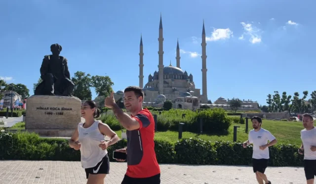 Selimiye Camisi'nin UNESCO Listesi'ndeki 15. yıl dönümü anısına düzenlenen farkındalık koşusu etkinliği