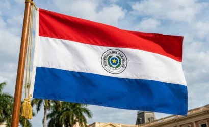 Paraguay milli futbol takımı oyuncuları Almanya'ya karşı kazandıkları zaferi kutluyor.