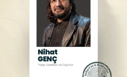 Ankara Kent Konseyi'nin konuğu olan yazar Nihat Genç'in portresi