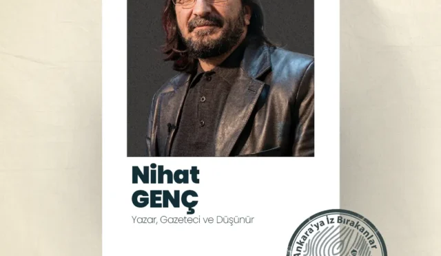 Ankara Kent Konseyi'nin konuğu olan yazar Nihat Genç'in portresi