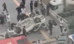 Hatay İskenderun'da otomobilin takla attığı trafik kazası