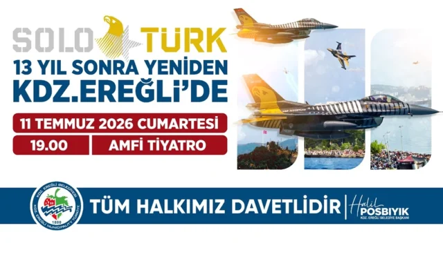 SOLOTÜRK ekibinin Ereğli semalarında gerçekleştireceği gösteri