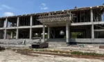 Kars'ta devam eden 5 okul inşaatından genel bir görünüm