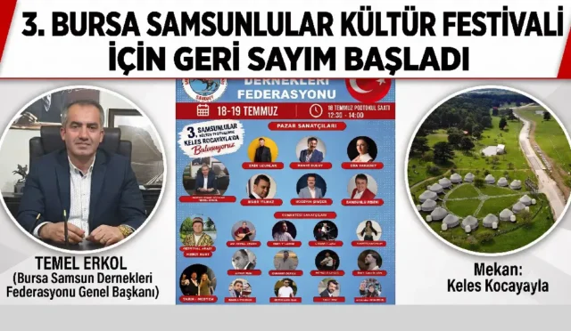Bursa Keles Kocayayla'da düzenlenen 3. Samsunlular Kültür Festivali'nden genel görünüm
