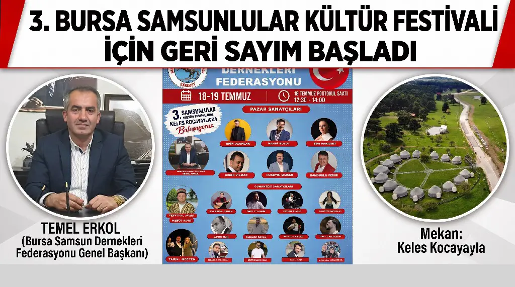 Bursa’da Samsun Kültürü Şöleni: Keles Kocayayla’da 3. Geleneksel Festival Coşkusu Başlıyor