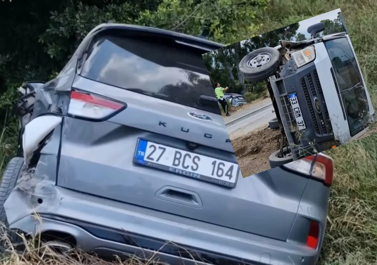 Arsuz’da Feci Kaza: Otomobil Tarlaya Savruldu, Transit Takla Attı