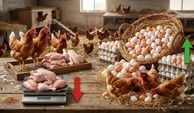 Mayıs ayında tavuk eti üretiminin azaldığı, yumurta üretiminin ise arttığı sektörel analiz.