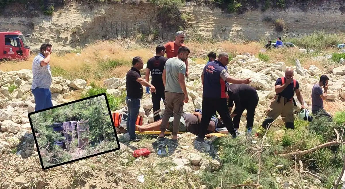 Hatay’da Akıl Almaz Kaza: Freni Boşalan Kamyon Şarampole Uçtu, Sürücü Yaralandı