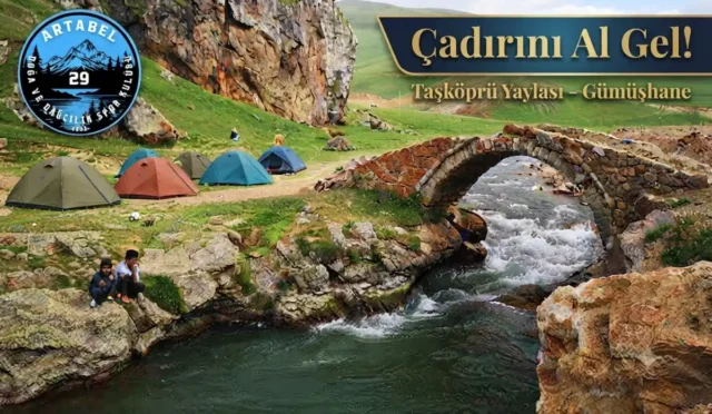 Taşköprü Yaylası'nda kurulan kamp alanından genel görünüm