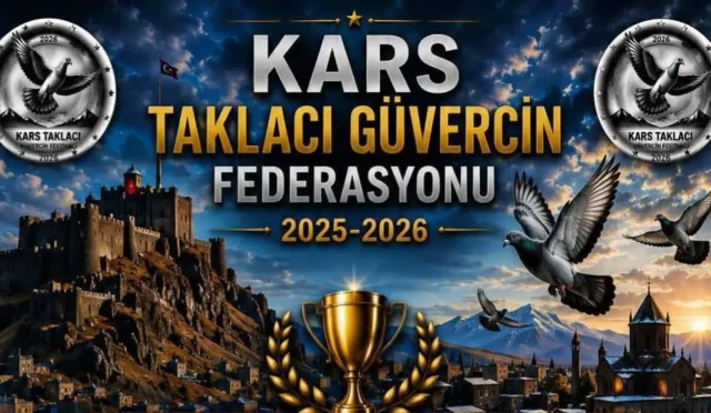 Kars Taklacı Güvercin Festivali'nde güvercinlerin gökyüzündeki takla gösterisi