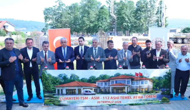 Düzce Cumayeri Entegre Sağlık Tesisi temel atma töreninden genel görünüm