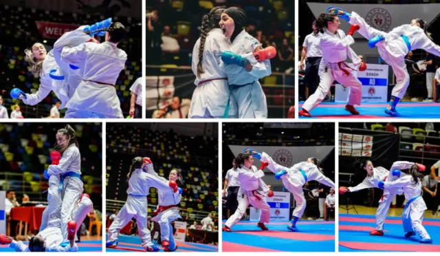 Samsun'da düzenlenen Türkiye Ümit, Genç ve U21 Karate Şampiyonası'nda sporcular mücadele ediyor.