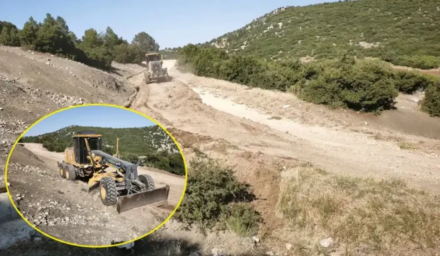 Isparta'da orman yangınlarına karşı Akdağ mevkisinde yangın yolu açma çalışması