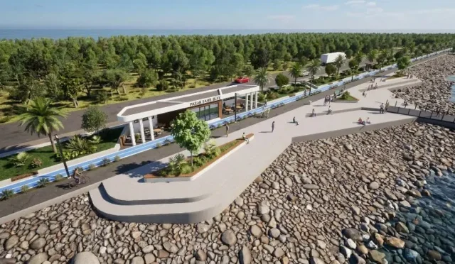 Rize Pazar'da Kız Kalesi çevresinde yapımı süren yeni yaşam alanı projesi