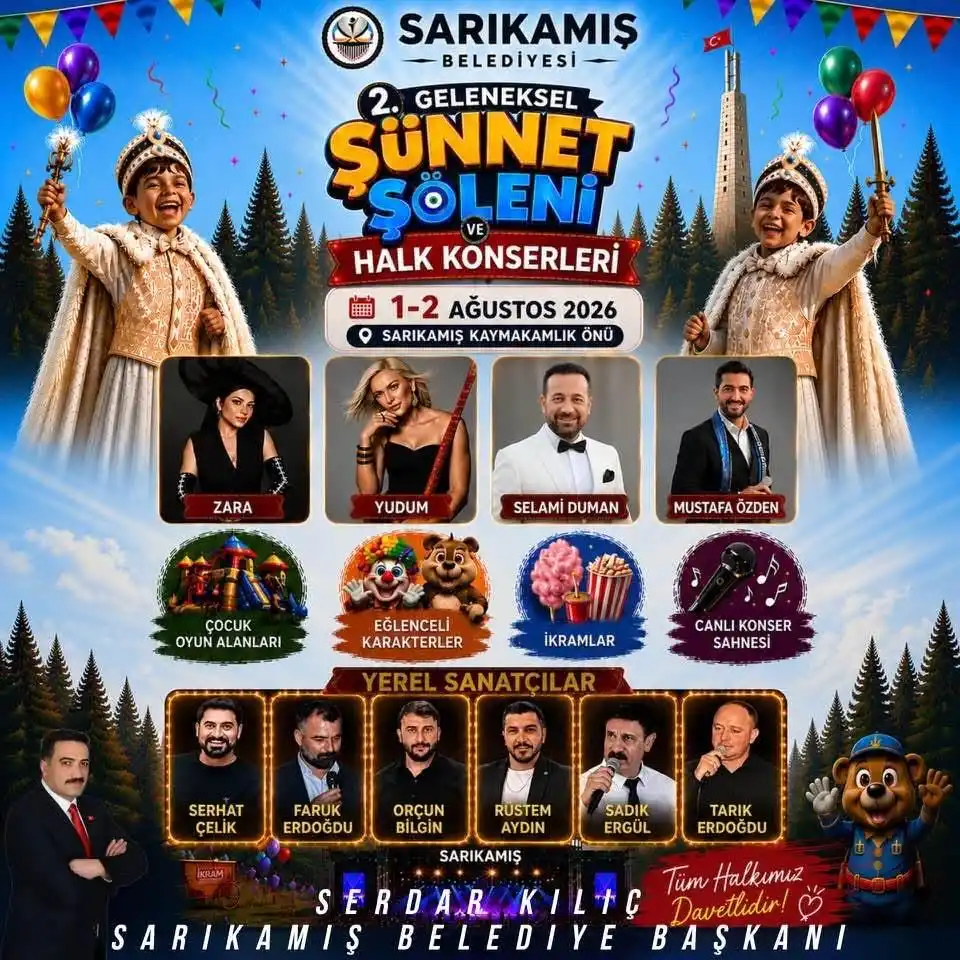 Sarıkamış’ta Geleneksel Sünnet Şöleni ve Halk Konserleri Vatandaşı Coşturacak