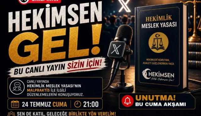 Hekimlik Meslek Yasası hakkında HEKİMSEN'in düzenlediği canlı yayın duyurusu
