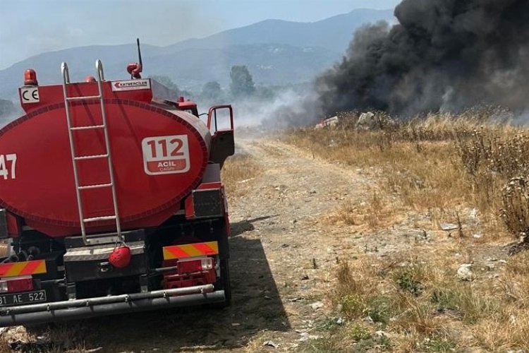 Düzce’de çöplük alanda yangın