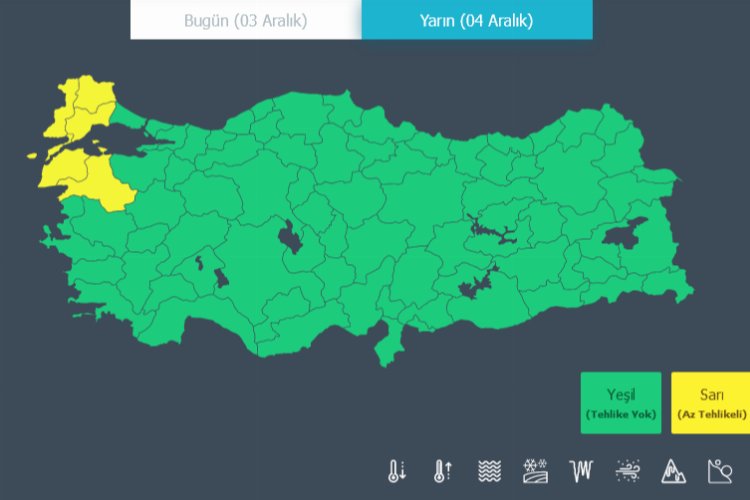 Yeni haftada Marmara’nın batısına ‘sarı’ uyarı