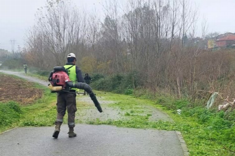 Sakarya’da bisiklet yollarında kış temizliği